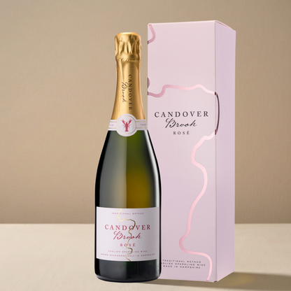 Candover Brook Rosé NV 2020 Base with gold foil with a gift box 